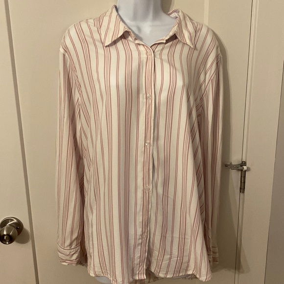 Tahari Striped Button Down Shirt - Picture 3 of 6